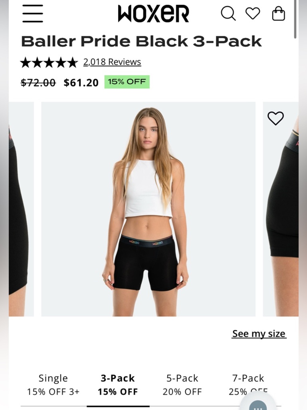 Woxer Women’s Boxers Everyday Modal Baller 3-Pack Purple and Rainbow Size XL